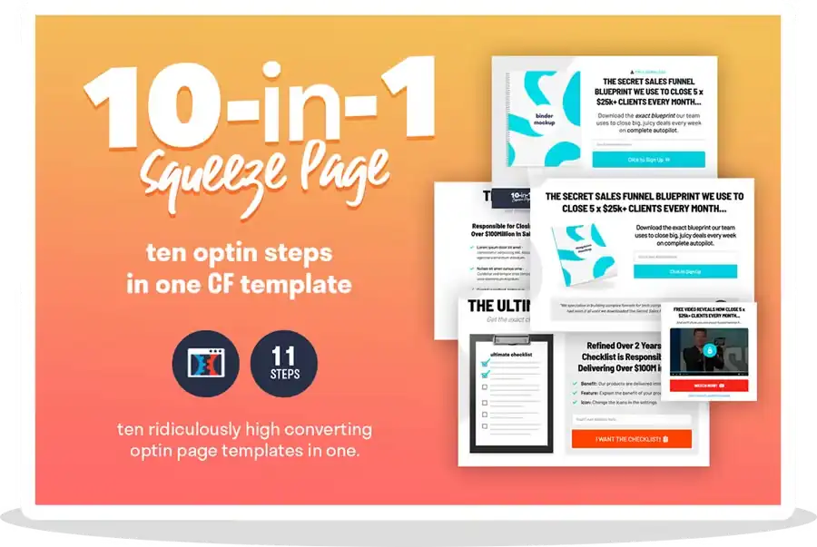 10-in-1 Squeeze Page Funnel Template Bundle cover