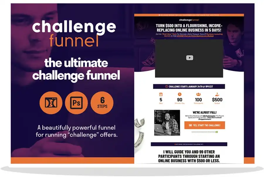 Challenge Funnel Template concept strategy