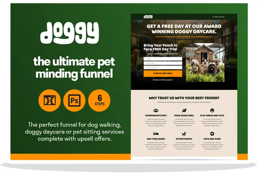 Doggy Daycare Funnel Design cover